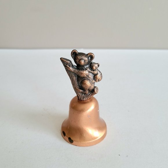 Vintage copper bell koala with baby. - Picture 1 of 5